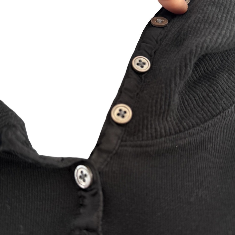 Vintage Old Navy Shirt Womens XXL Black Y2K Turtleneck Henley Long Sleeve Ribbed - Picture 11 of 16